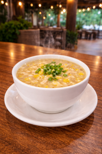 Hot Chicken Corn Soup served at Mangroves Cafe & Resto in Bulasa Mangrove Resort