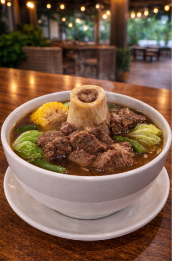 Steaming Bulalo with bone marrow at Mangroves Cafe & Resto inside Bulasa Mangrove Resort