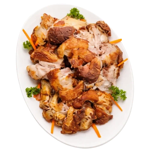 Crispy pata chopped pork leg served on a platter.